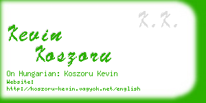 kevin koszoru business card